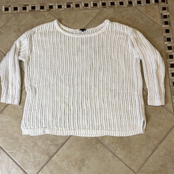 Women's Talbots Open Stitch Sweater Plus Size White - Picture 2 of 8